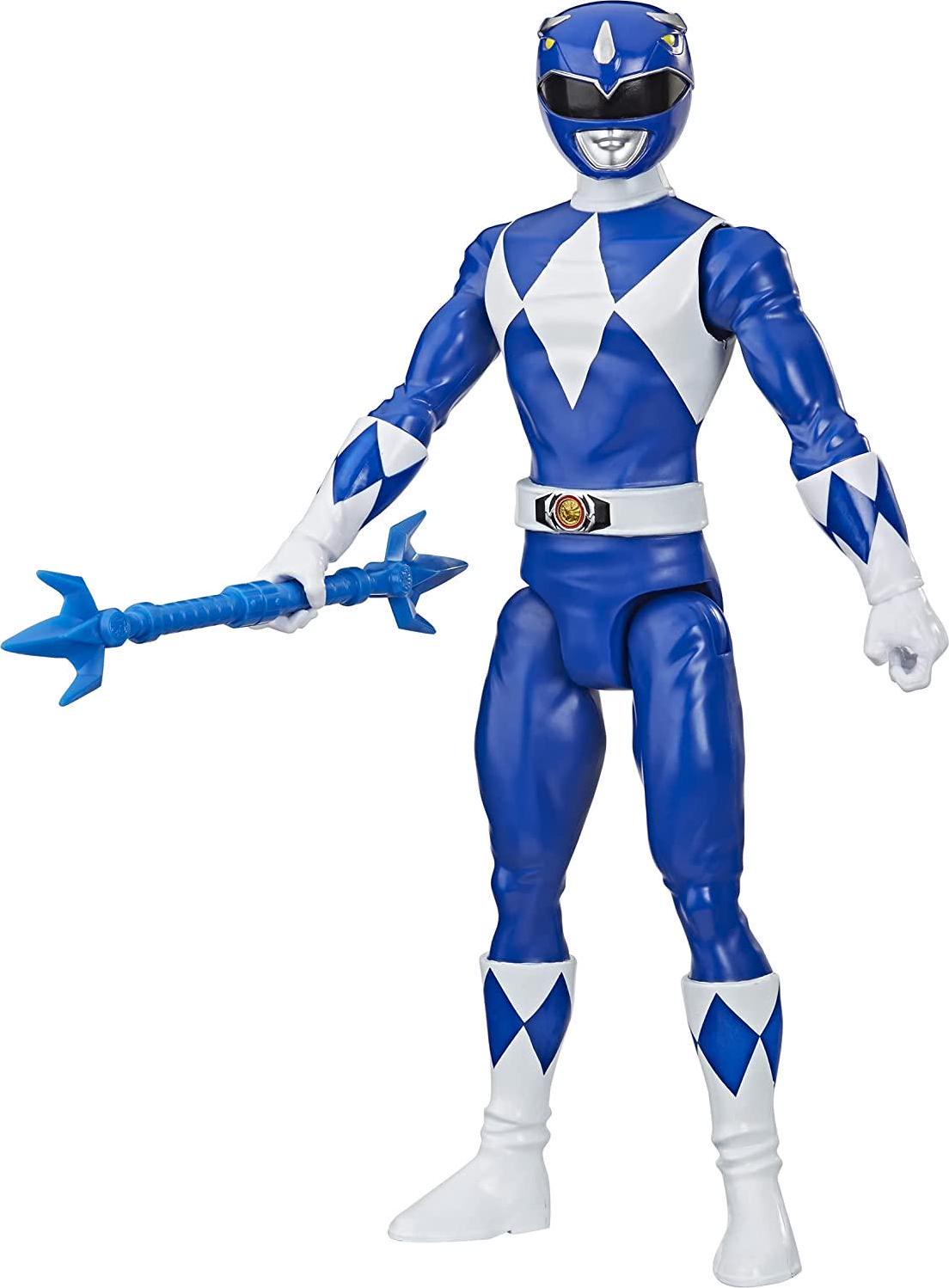 Power Rangers, Power Rangers - 12 Mighty Morphin Blue Ranger- Action Figure Inspired by Classic Power Rangers TV Show - with Power Lance Accessory - Toys for Kids - E8903 - Ages 4+