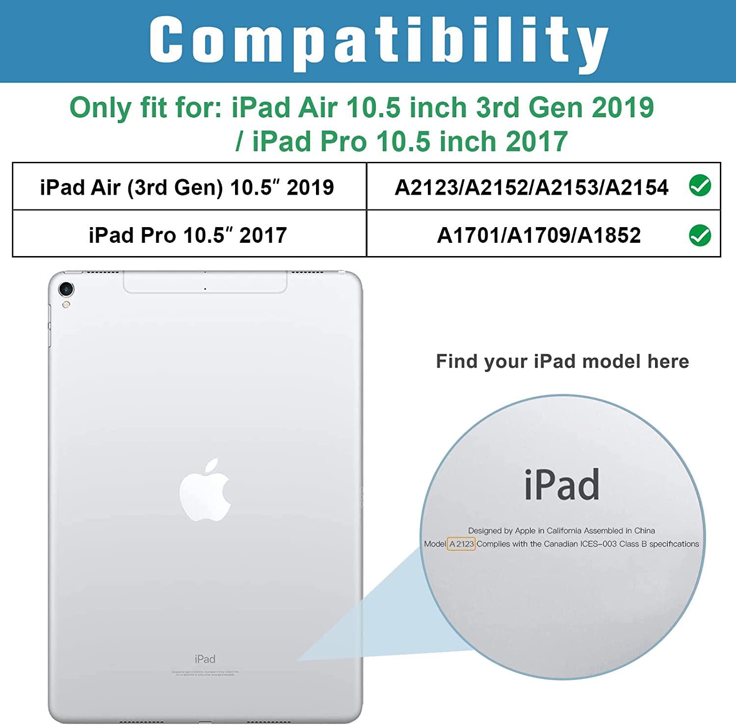 Procase, ProCase Apple 10.5 iPad Air (3rd Gen) 2019 iPad Pro Case 10.5 2017 - Ultra Slim Lightweight Stand Smart Case with Translucent Frosted Back Cover with Auto Sleep/Wake Feature Navy Blue