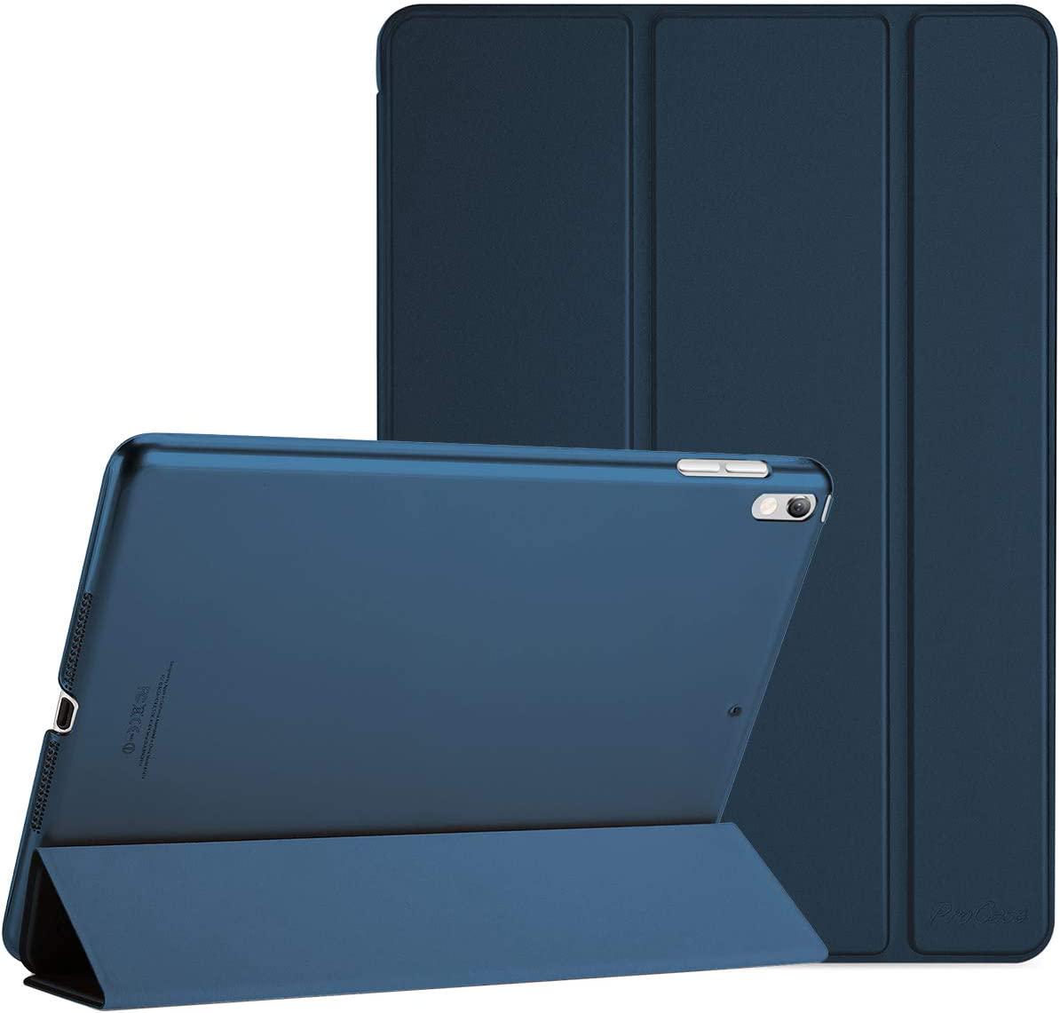 Procase, ProCase Apple 10.5 iPad Air (3rd Gen) 2019 iPad Pro Case 10.5 2017 - Ultra Slim Lightweight Stand Smart Case with Translucent Frosted Back Cover with Auto Sleep/Wake Feature Navy Blue