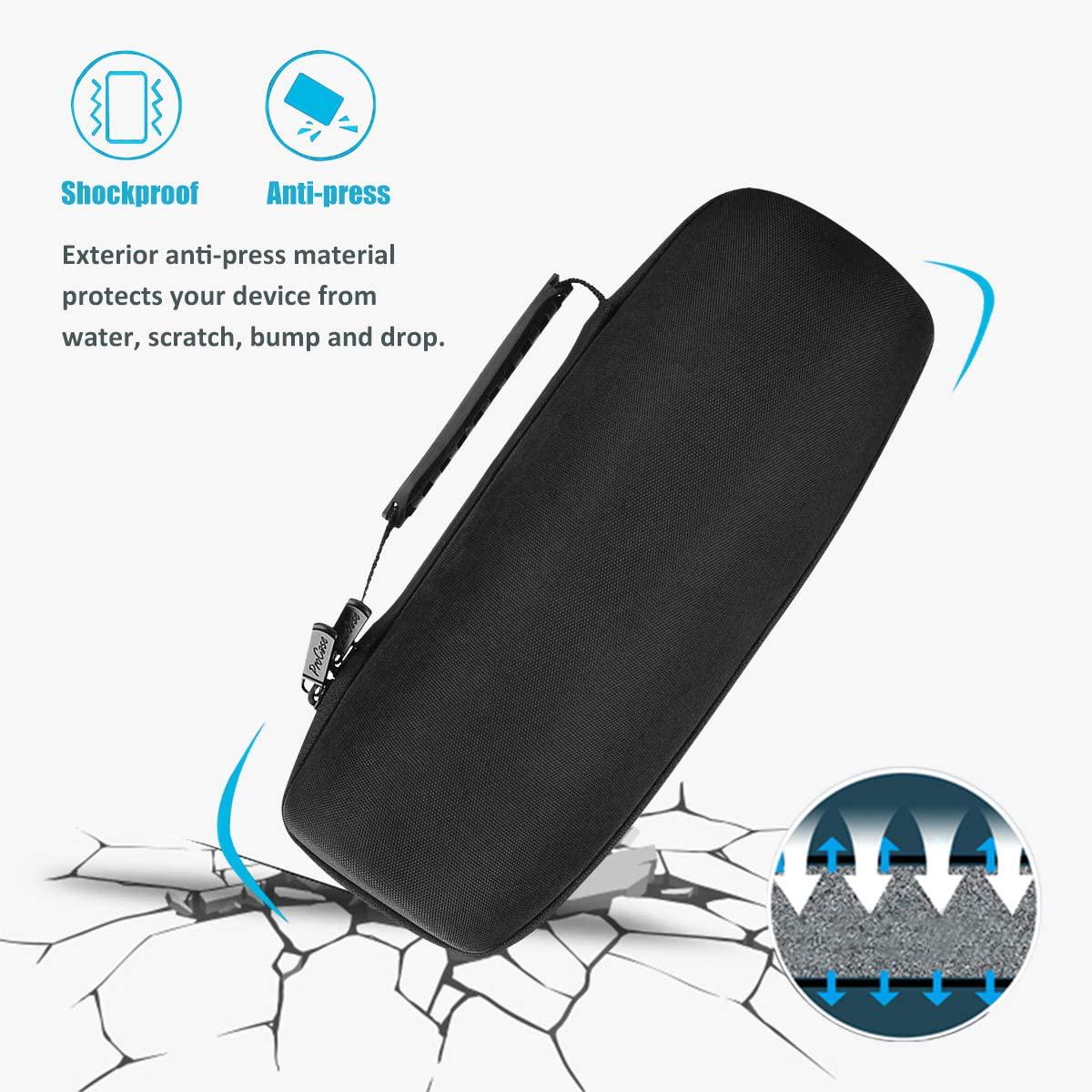 Procase, ProCase EVA Hard Case for JBL Charge 4 / 5, Shockproof Travel Storage Carrying Pouch Protective Bag for JBL Charge 4 Charge 5 Waterproof Wireless Speaker -Black
