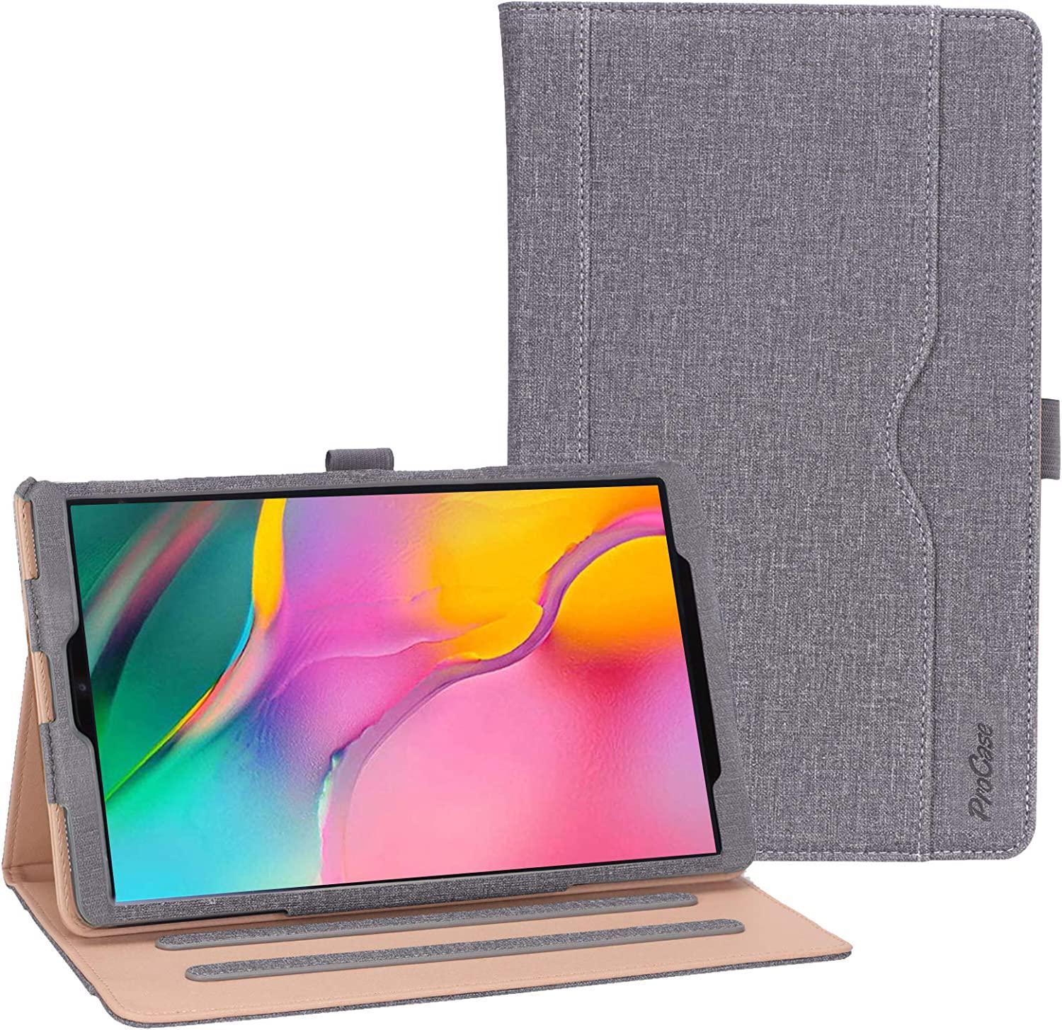 Procase, ProCase Galaxy Tab A 10.1 Case 2019 Model T510 T515 T517 - Stand Folio Case Cover for Galaxy Tab A 10.1 Inch 2019 Tablet SM-T510 SM-T515 SM-T517 -Grey