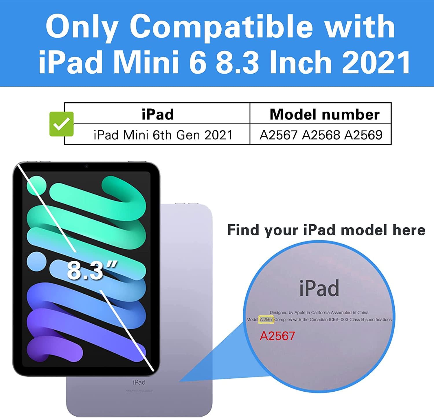 Procase, ProCase for New iPad Mini 6th Case iPad Mini 8.3 Inch Hard Shell Case, Trifold Smart Cover with Pencil Holder for 2021 iPad Mini 6th Generation Black