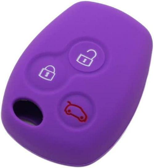 BROVACS, (Purple) - Fassport Silicone Cover Skin Jacket fit for Renault 3 Button Remote Key CV9300 Purple