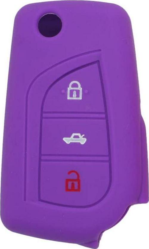 BROVACS, (Purple) - Fassport Silicone Cover Skin Jacket fit for Toyota 3 Button Flip Remote Key Hollow Texture CV9408 Purple