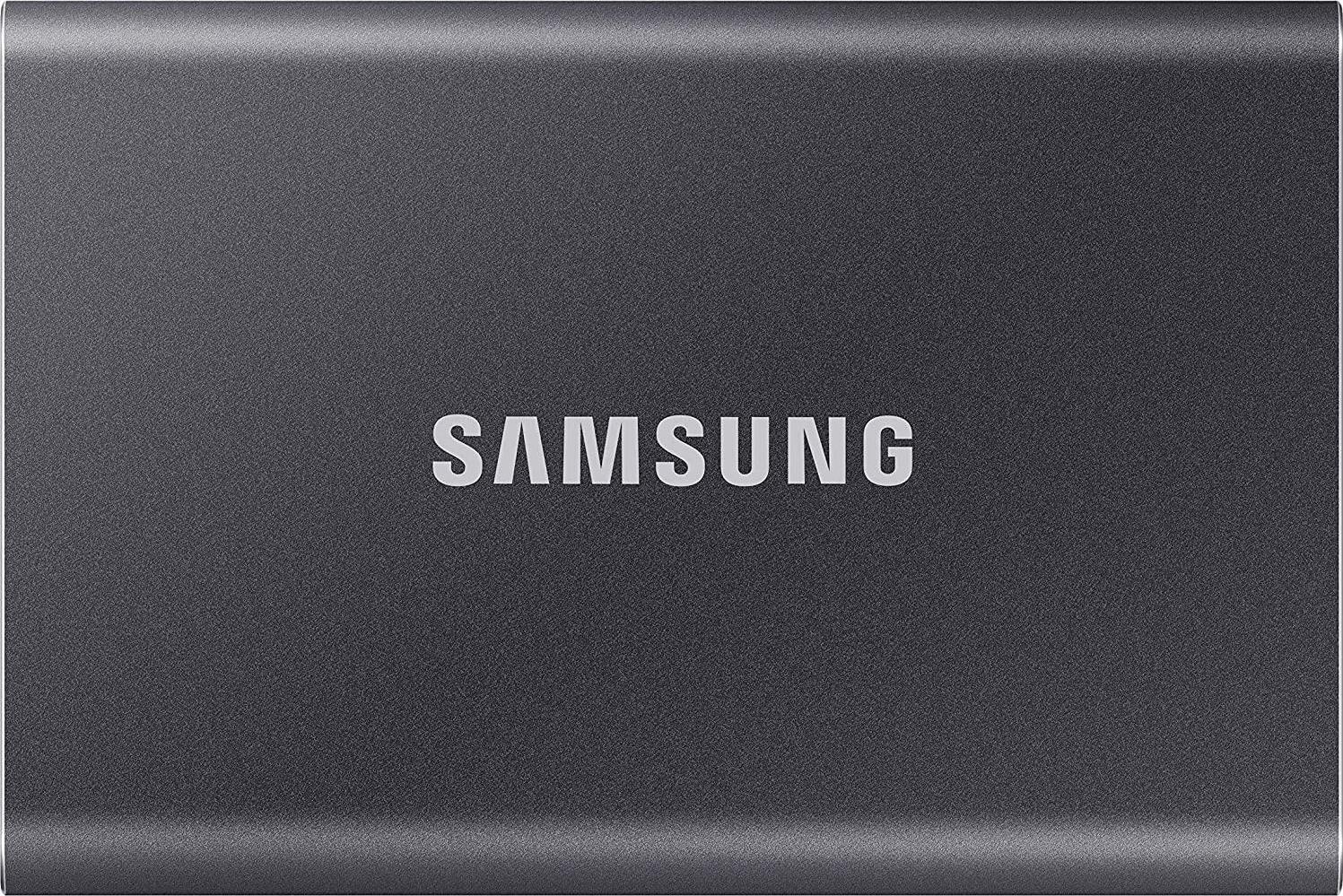 Samsung, Samsung Portable SSD T7, 1TB, Titan Gray, USB3.2, Type-C, R/W(Max) 1,050MB/s, Aluminium Case, 3 Years Warranty