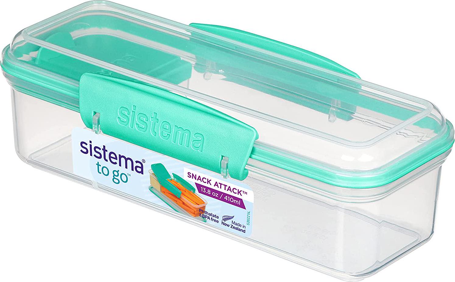 Sistema, Sistema TO GO Snack Attack 400ml Food Storage Container, Assorted Colours, (Colours May Vary)